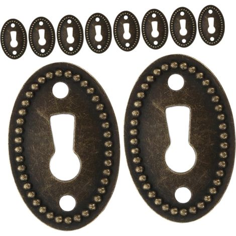 Lot de 12 cache-serrures décoratifs, plaques ovales en alliage (1/5)