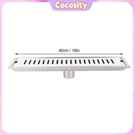 Cocosity Siphon de sol de douche rectangulaire Drain de Sol de Douche en Acier Inoxydable, Crépines de Vidange bricolage drain (1/5)