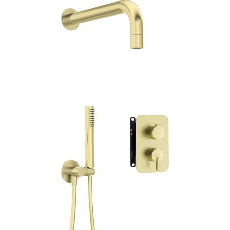 Deante Silia ensemble de douche or brossé élégant