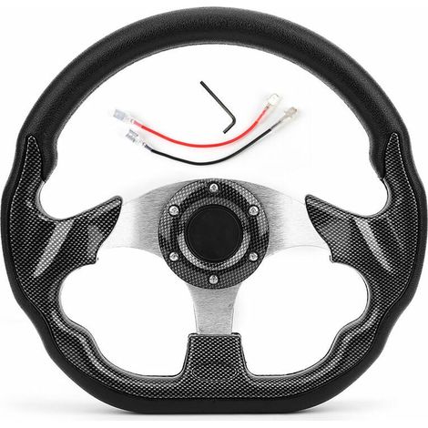Volante universale da corsa in fibra di carbonio KZQ da 320 mm con pulsante clacson (1/4)