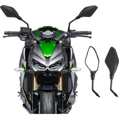 COPPIA SPECCHIETTI RETROVISORI MOTO CROSS SCOOTER CUSTOM NERO M8 / M10