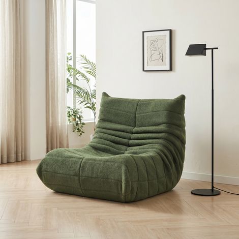 Canapé compresse - Timpfee - 1 Place - Sans Installation - Velours - chaise relax - Scandinave - Vert