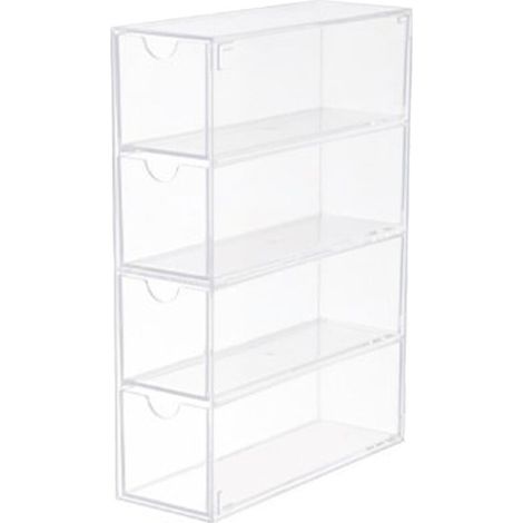 Jeffergarden 4 tiroirs bote de rangement de lunettes organisateur acrylique transparent empilable lunettes de soleil support d'affichage organisateur pour maquillage articles de bureau-DOU