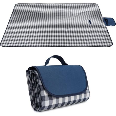 Couverture de pique-nique, tapis de pique-nique imperméable et pliable de 200 x 200 cm, couverture de plage et de camping extra