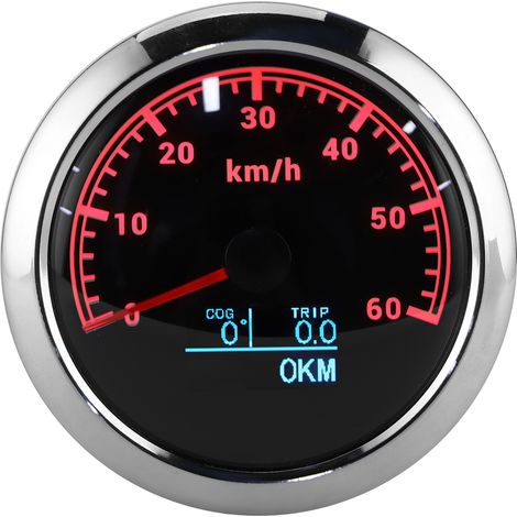 Compteur de vitesse GPS 85 mm, odomètre, affichage de la direction et de l'angle, instrument multifonction pour moto, bateau et voiture, 60 km/h (1/5)