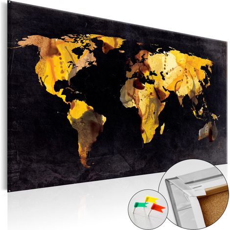 Tableau en Liège "Carte du Monde - if the World Were a Desert..." 40 x 60 cm (1/2)