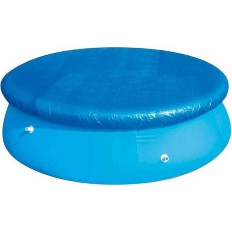 Bâche Piscine Ronde de Protection, Bâche étanche de Protection Exterieur Ø3,05 m,Couverture Piscine Accessoire avec Attaches de Corde,Résistante à la poussière, Adaptable à la Taille souhaitée-Bleu-Di (1/5)