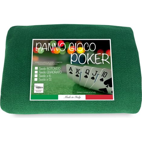 COPRITAVOLO panno GIOCO carte POKER VERDE proteggi TAVOLO Cm. 130 ROTONDO