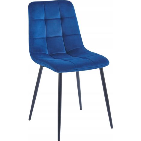 Fauteuil rembourré en velours bleu pour salon/bureau FURNITEX (1/5)