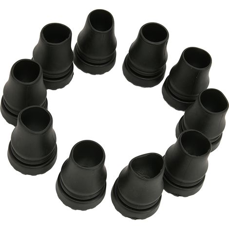 10 embouts de béquille antidérapants en PVC de rechange pour déambulateur, chaise de toilette et de bain, 22 mm (1/5)