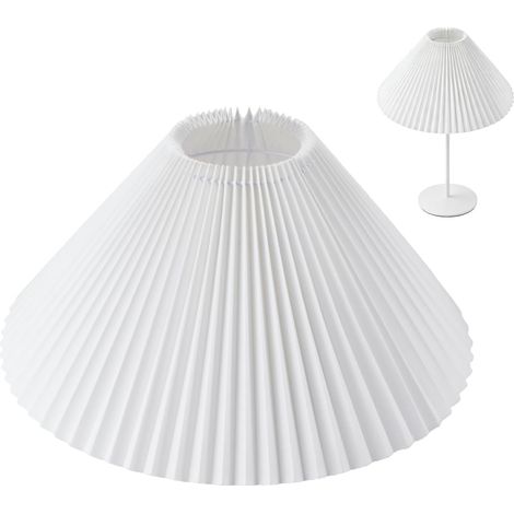 Large Pleated Lamp Shade Replacement Spider Lamp Shade White for Floor Lamps and Chandeliers (13cm Top x 45cm Bottom x 20cm Height Cream) (1/5)