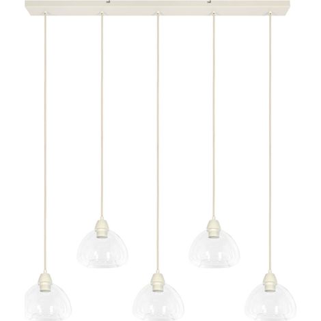 Light & Living - hängeleuchte - Bisho - beige - glas - große
