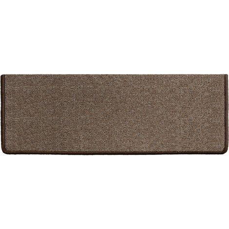 Tapis d'escalier London Marron clair 23,5 x 65 cm Rectangulaire