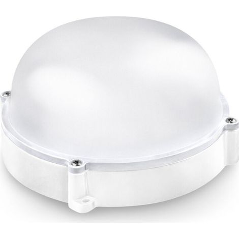 Applique murale d'extérieur LED ronde en métal ip65 blanche 12w neutre (1/2)
