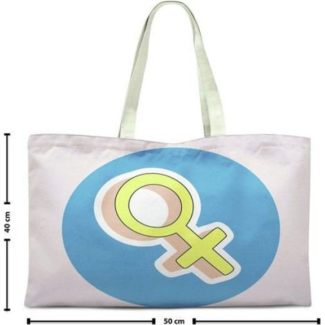 Sac Shopping Coton - 50 X 40 Cm - Anse Épaule - Multicolore - 1 Pièce (1/2)