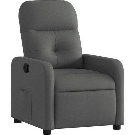 Fauteuil inclinable en tissu gris foncé (1/5)