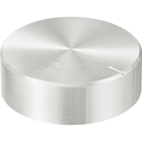 TRU COMPONENTS TC-11696512  Drehknopf mit Knopfmarkierung Silber (Ø x H) 40 mm x 13 mm Aluminium, Pl