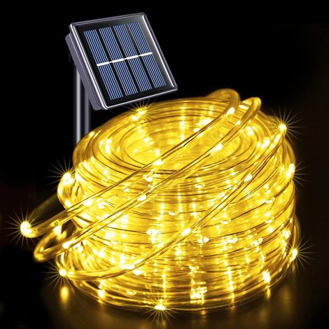 Guirlande lumineuse solaire LED (22 m, 200 LED, lumière chaude) - Décoration de Noël pour jardin, pelouse, arbres, cour ou clôture. (1/5)