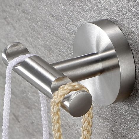 Towel Hook Wall Hook Towel Rack Robe Hook Round robe hook made of stainless steel for bathroom, kitchen, toilet, bedroom, living room (1/5)