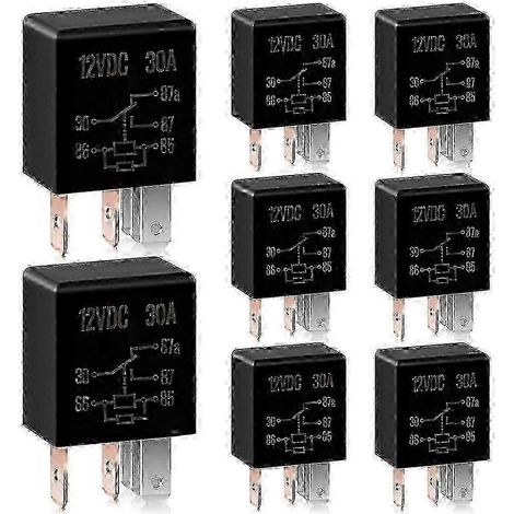 Relais automobile 5 broches 12V 30A, relais automobile robuste, compatible avec les moteurs automobiles, version noire de remplacement. (1/5)