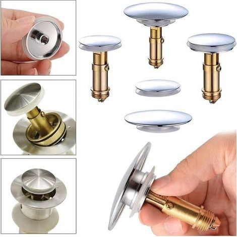 66-mm-Pop-up-Ablaufgarnitur mit Klick-Klack-Mechanismus – Massives, verchromtes Messing – Waschmittelbeständig – Schneller Abfluss – Kompatibel mit Standardwaschbecken (1/4)