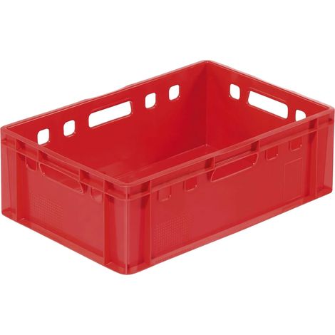 Contenedor de carne europeo E2 60x40x20 cm, rojo