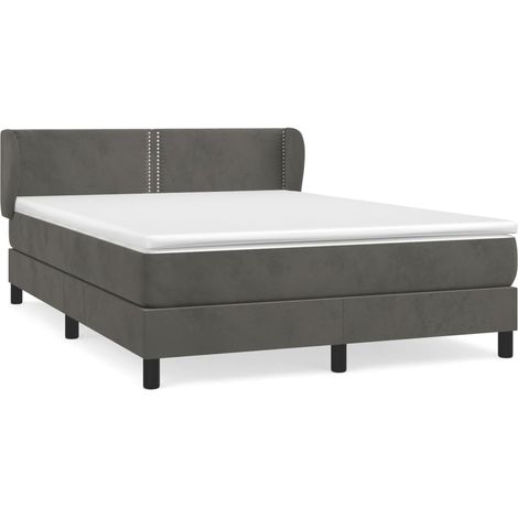 Maison Exclusive - Cama box spring con colchón terciopelo gris os (1/5)