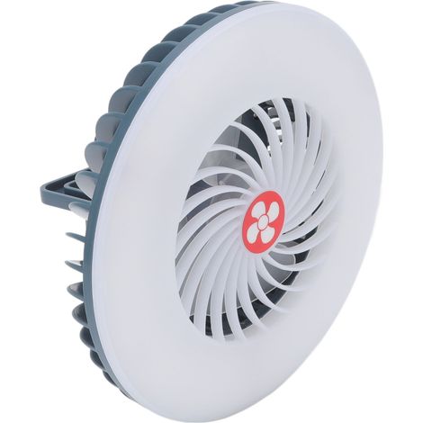 Tragbarer Campingventilator mit LED-Licht, Magnethaken und USB-Ladefunktion für Notfallsituationen im Freien. (1/5)