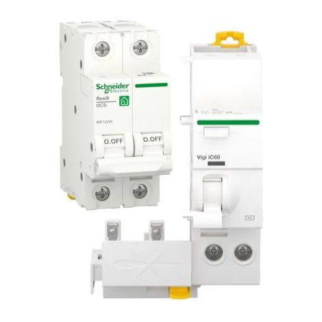 Schneider Electric Blocco differenziale QuickVigi iC60 2P 25A 30mA AC + Interruttore magnetotermico iC60N 2P C 16A 6000A