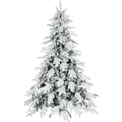 HOMCOM 7ft Christmas Tree with Flocked Realistic Tips, Hinged Xmas Tree (1/5)