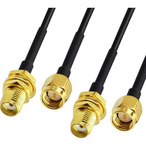 2 Pièces Câble SMA Rallonge Antenne 2M, 4G RG174 Câble SMA Mâle à Femelle, cable Coaxial Angle Droit, Adaptateur pour Routeur 4G LTE, Modem USB, Radioamateur, Caméra WiFi, Drone FPV, Récepteur ADS-B (1/5)