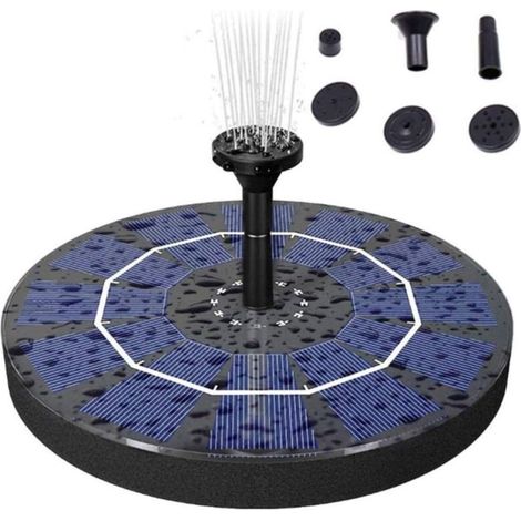 Solar-Springbrunnenpumpe, 2,5-W-Solar-Wasserbrunnenpumpe mit 400-mAh-Akku-Backup für Vogeltränke, Teich, Becken, Garten und Rasen - (1/5)