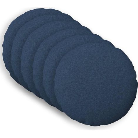 Housse de coussin 6 pc HEERLEN Bleu Ø 50 cm Tissu vidaXL