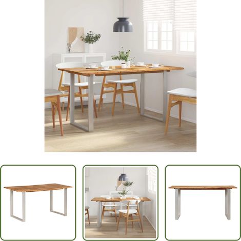 Akazienholz Esstisch - Esstisch 154x80x76 cm Massivholz Akazie (1/5)