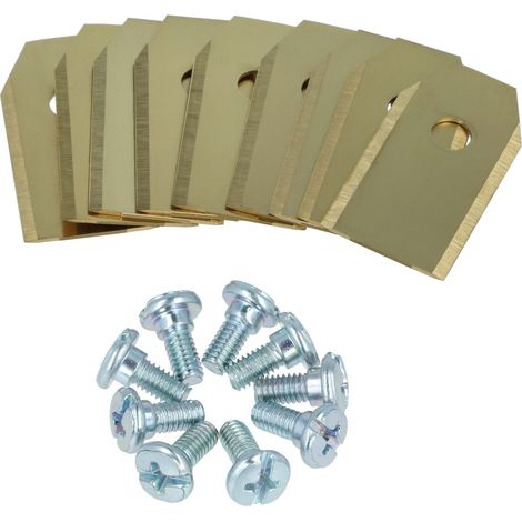 vhbw 9x Lames compatible avec Flymo 1200R tondeuse Lames de rechange, or / argenté, apatite de titane (1/5)