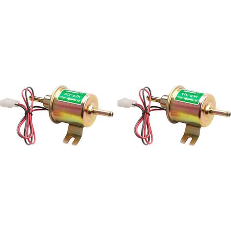 2x Universal 12V Niederdruck-Benzin-/Diesel-Kraftstoffpumpe, Inline-Elektropumpe für Benzin-/Dieselmotoren, 2,5–4 psi, HEP-02A, Gold (1/2)