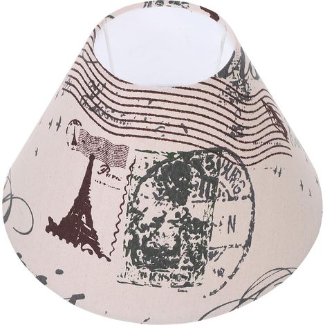 Abat-jour en tissu gris - Lampe de table - Style maison de campagne - Chambre à coucher - Salon - Table de chevet - Suspension - Plafonnier - Housse de protection (1/5)