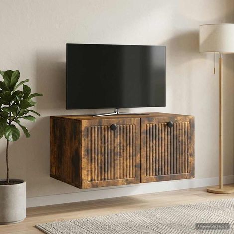 Wandmontierter TV-Schrank Geräucherte Eiche 59,5 x 41 x 30 cm (1/5)