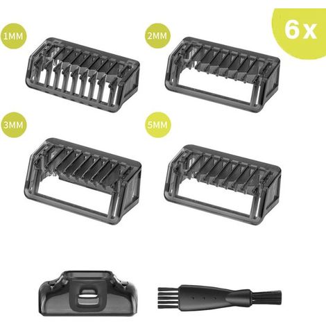 Adapté pour Peignes de fixation pour Philips OneBlade - Avec brosse et housse de protection - 4 pièces, compatible avec QP2520, QP2530, QP2630 (1/5)