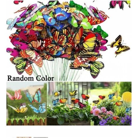 100 pièces Ensemble de Piquets de Papillons de Jardin, pour la Décoration de Jardin (1/4)