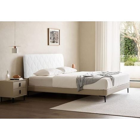 Copritestiera bianco da 160 cm, copritestiera protettivo, copriletto decorativo per camera da letto, imbottito, morbido, antipolvere ed elasticizzato. (1/3)
