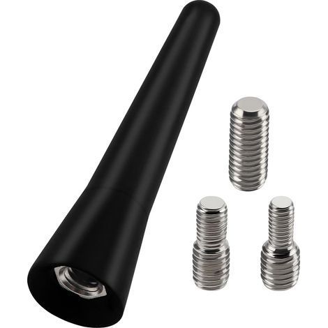 6.5cm Mini Antenne Voiture Courte, FM/AM Tige d'antenne de Voiture, Mini Antenne de Voiture Universelle, avec 3 Vis M4/M5/M6, pour la Réception Radio FM/AM