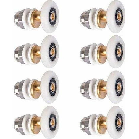Rodillos para puertas correderas de ducha, poleas de repuesto, 27 mm de diámetro, paquete de 8 - KZQ