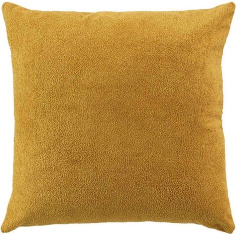 Coussin Déco Bouclette "Tessa" 45x45cm Jaune (1/5)