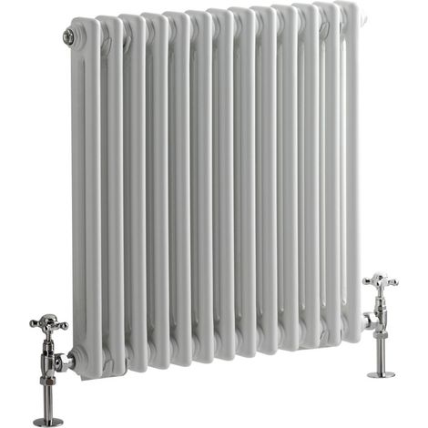 Hudson Reed Windsor - Radiateur Rétro Horizontal Blanc à Colonnes 2 x 13 - 739 Watts - 60 x 60.5cm