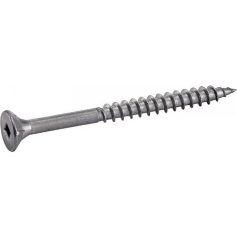 200 Vis pour Bois Aggloméré Tête Fraisée Carrée Striée Sous Tête 3.5 x 25/17 mm - Inox A2 - D-Work