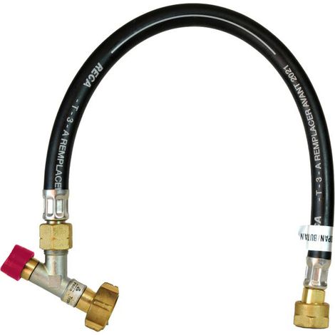 Favex – Lyre anti-arrachement 40cm pour bouteille propane-butane – Flexible pour camping-car – Limiteur de débit – Écrou 20x150