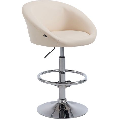 Tabouret de bar Miami V2 similicuir avec pied en métal Crème (1/5)