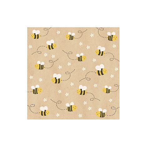 Servietten Bienen natur 33 x 33 cm 20 Stück Servietten