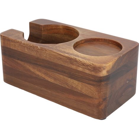 Support pour tamper café 58 mm en bois robuste durable support portafiltre base tassage domestique (1/5)